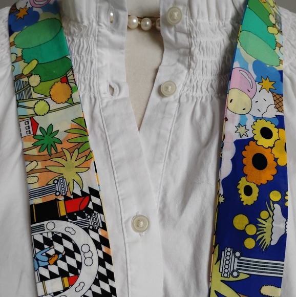 Liberty Art Fabric Super Skinny Scarf Pop Delight Peter Max Style 60s 70s Groovy - Picture 3 of 14